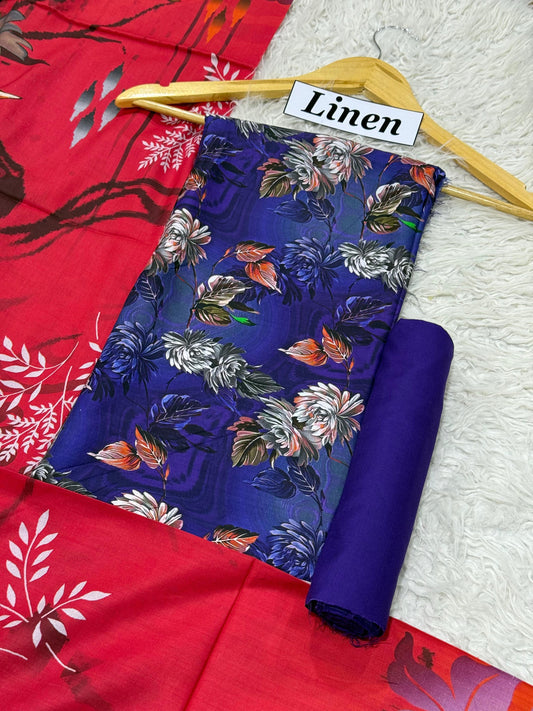 ALKARAM LINEN Digital Print 3pc 2025 - D#6