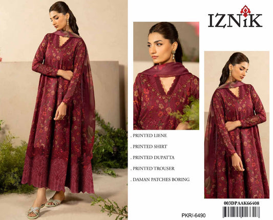 LINEN 72/72 3pc Full Embroidered - 003DPAAK66408
