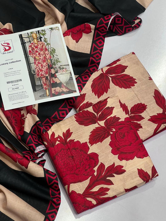 Bin Saeed KHADDAR Digital Print 3pc 2025 - D-6314-S