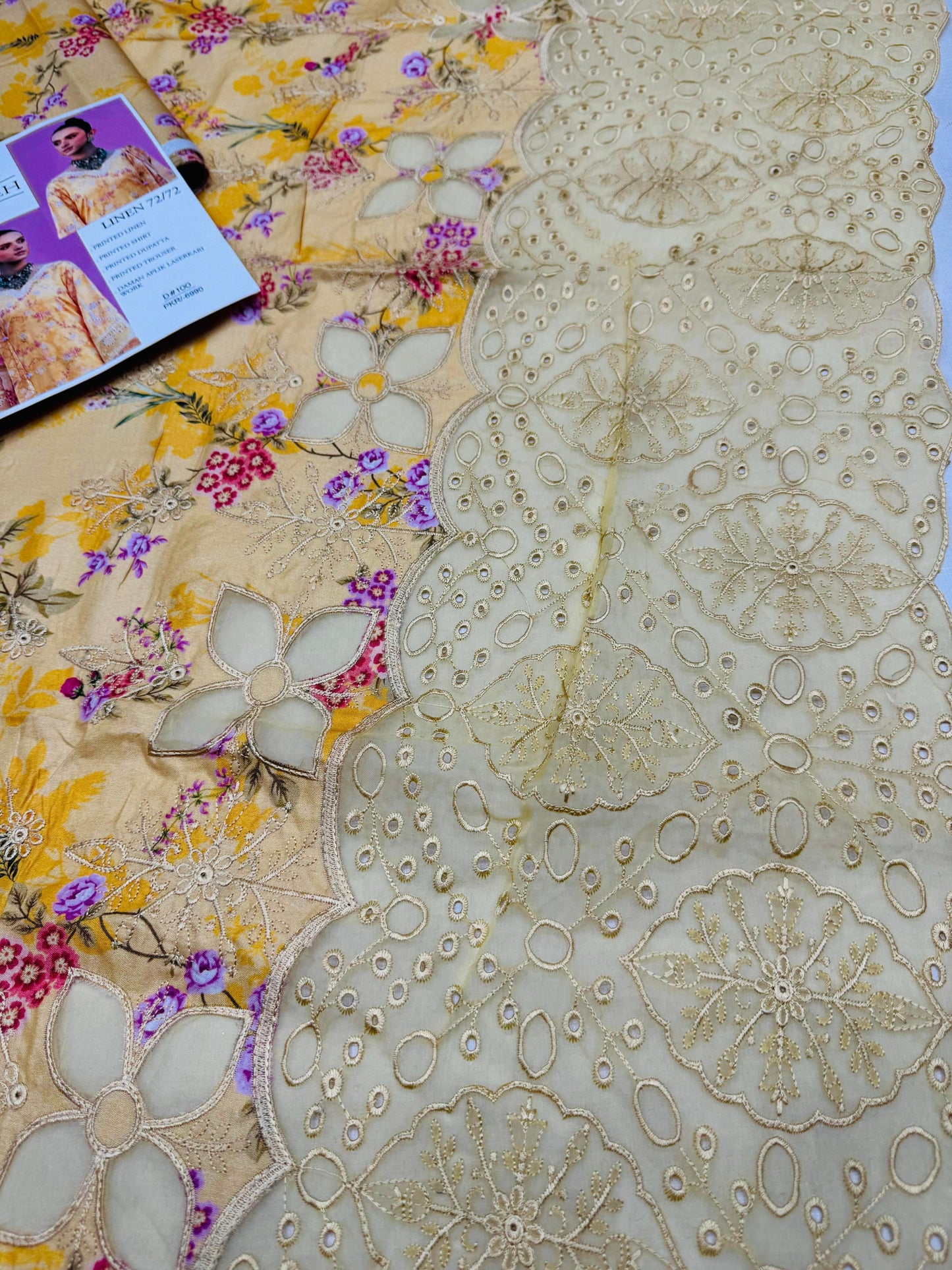 LINEN 72/72 3pc Full Embroidered - D#100
