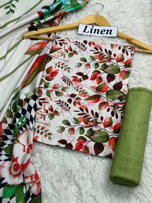 ALKARAM LINEN Digital Print 3pc 2025 - D#14