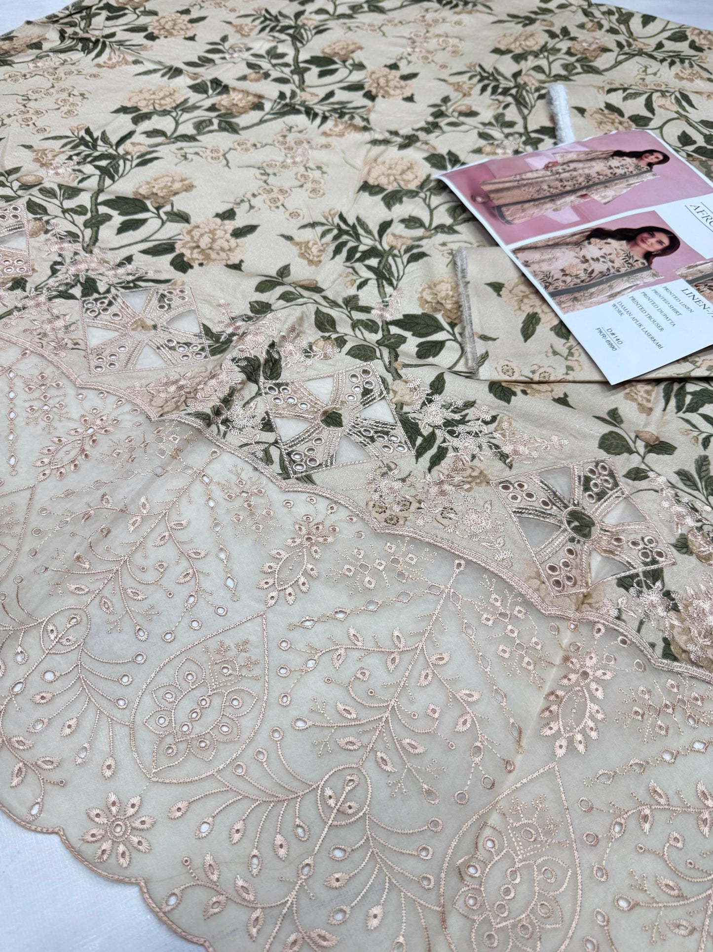 LINEN 72/72 3pc Full Embroidered - D#140