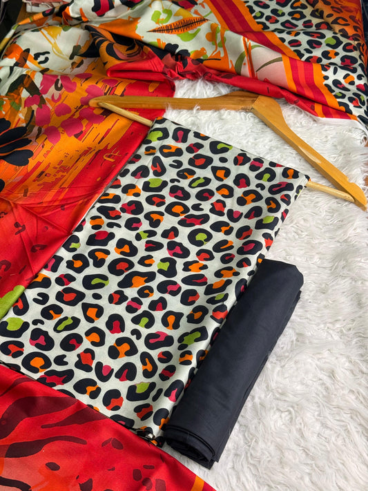 ALKARAM LINEN Digital Print 3pc 2025 - D#17