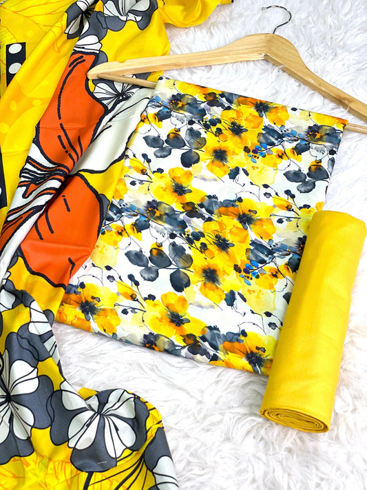 ALKARAM LINEN Digital Print 3pc 2025 - D#18