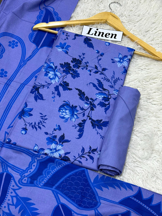 ALKARAM LINEN Digital Print 3pc 2025 - D#3