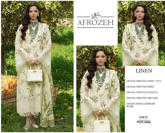 LINEN 72/72 3pc Full Embroidered - D#37