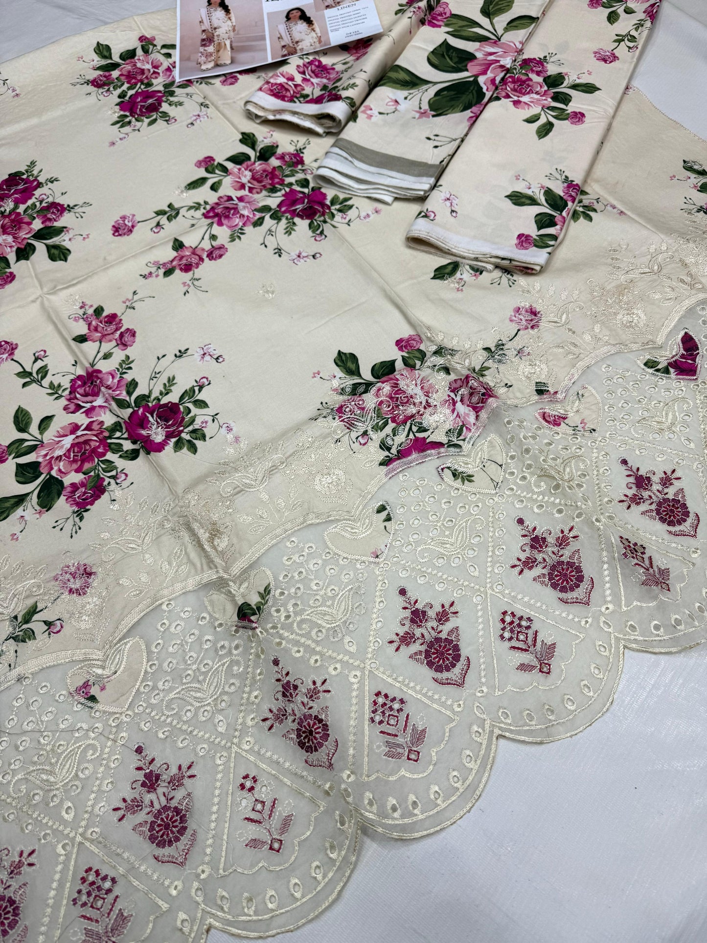 LINEN 72/72 3pc Full Embroidered - D#38A