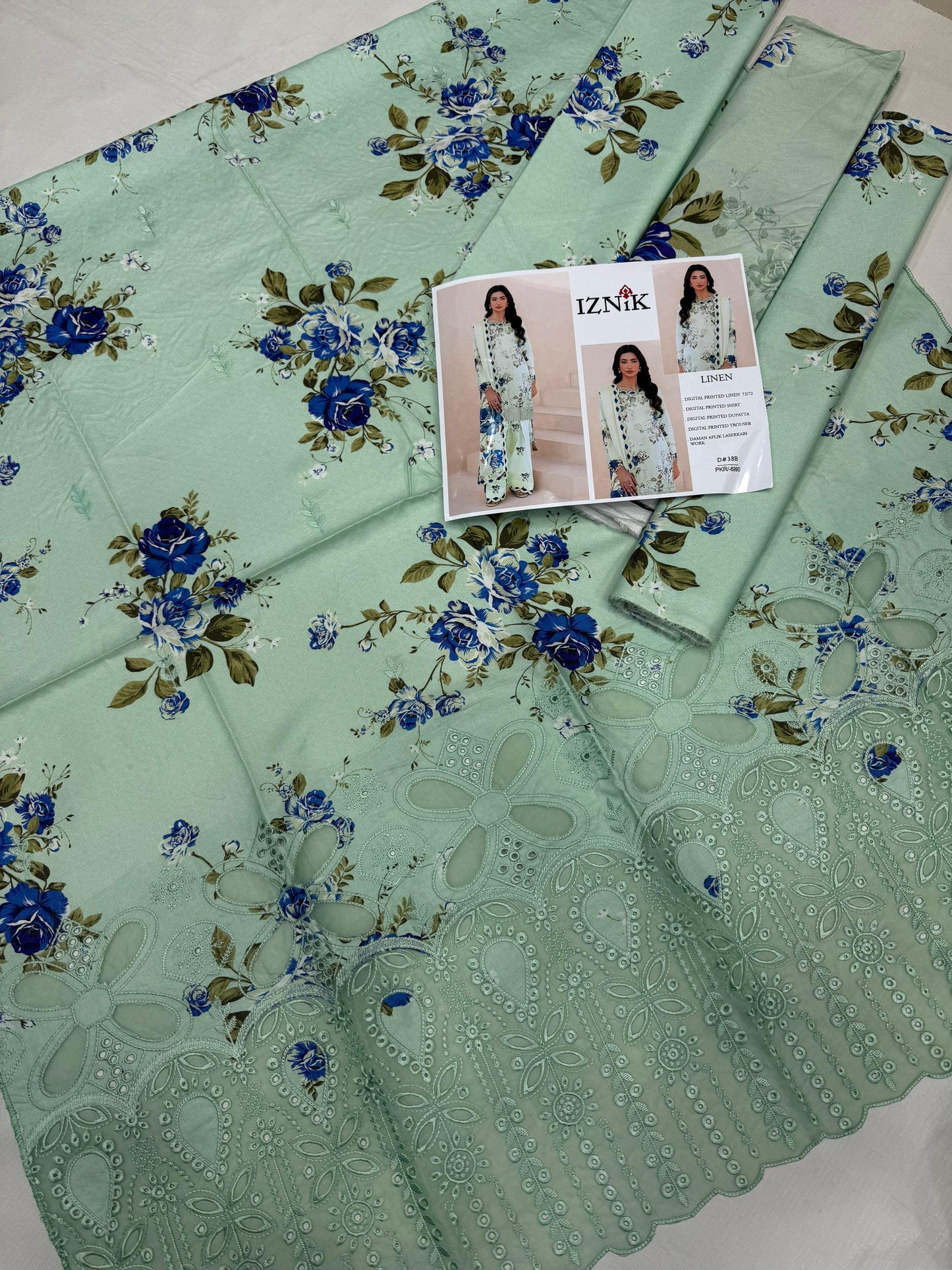 LINEN 72/72 3pc Full Embroidered - D#38B