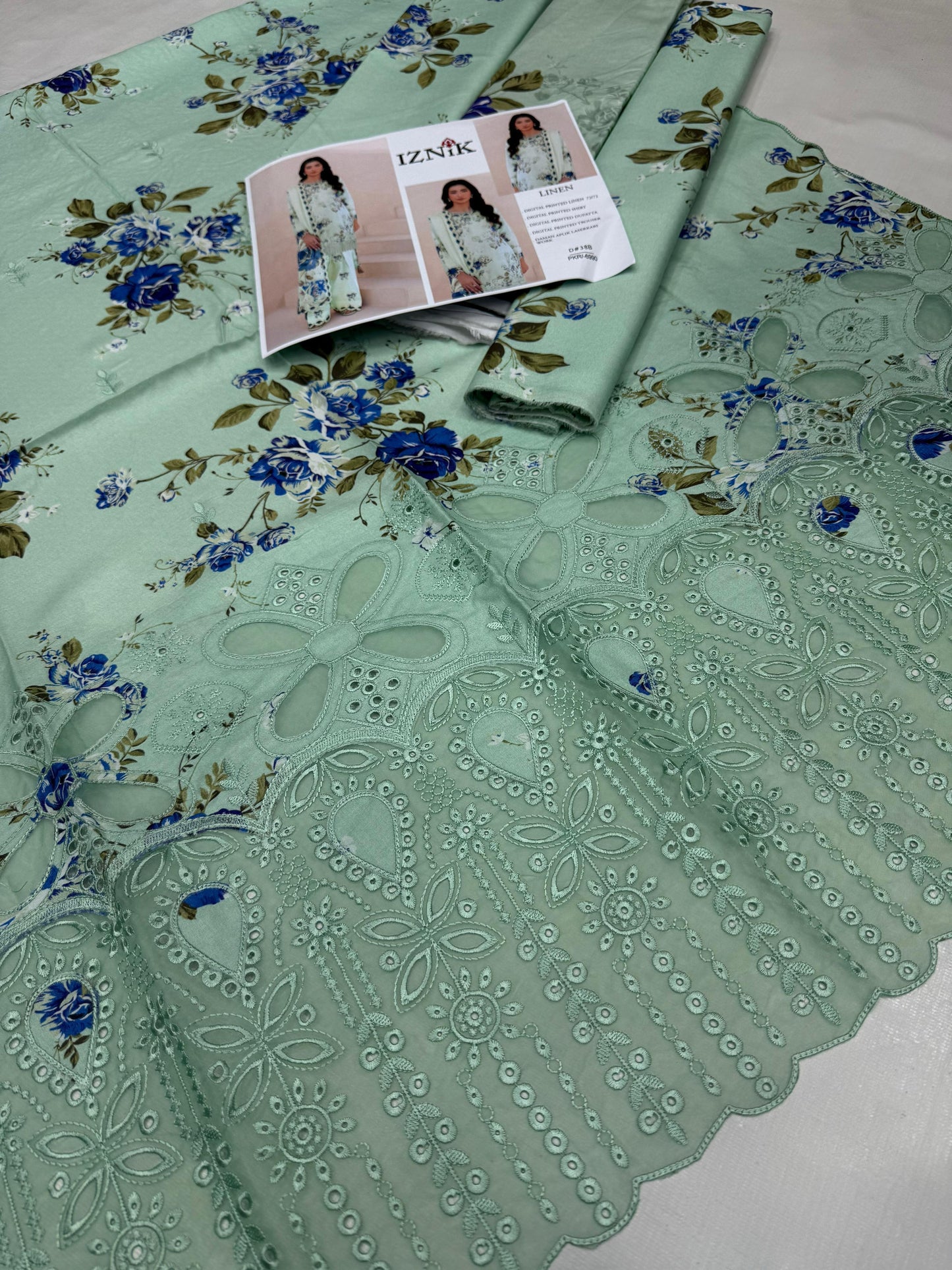 LINEN 72/72 3pc Full Embroidered - D#38B