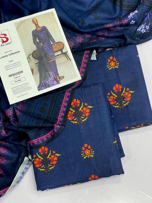 Bin Saeed KHADDAR Digital Print 3pc 2025 - D-6311-S