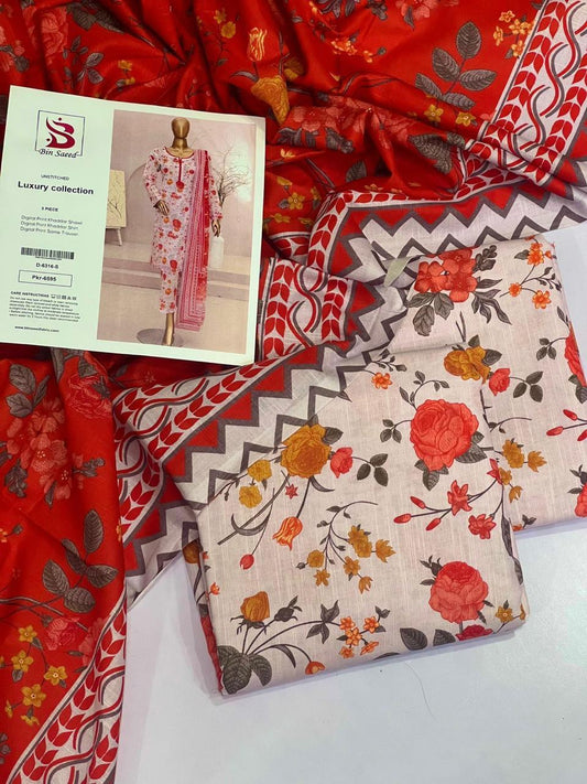 Bin Saeed KHADDAR Digital Print 3pc 2025 - D-6316-S