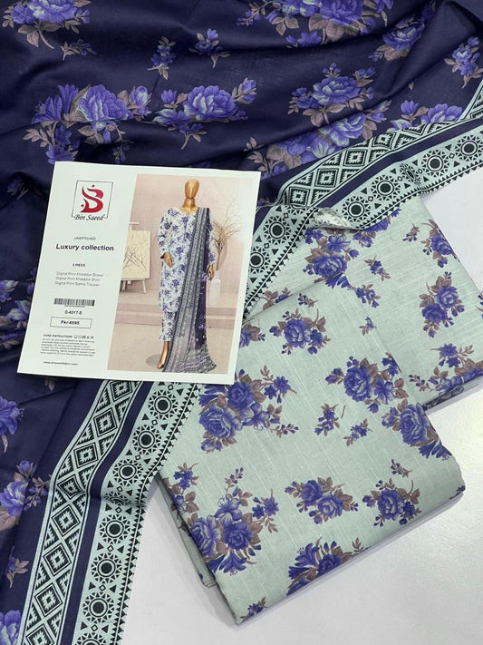 Bin Saeed KHADDAR Digital Print 3pc 2025 - D-6317-S