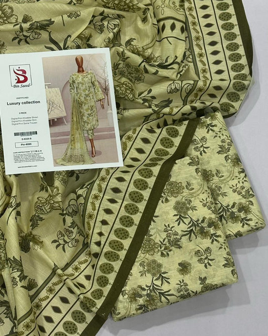 Bin Saeed KHADDAR Digital Print 3pc 2025 - D-6320-S