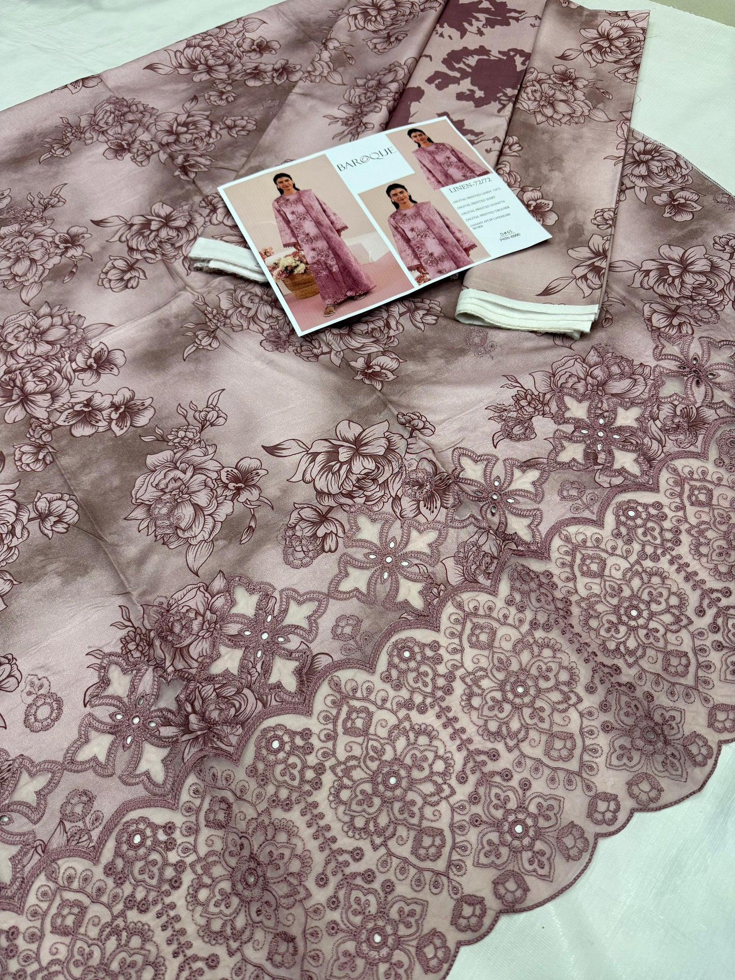 LINEN 72/72 3pc Full Embroidered - D#65
