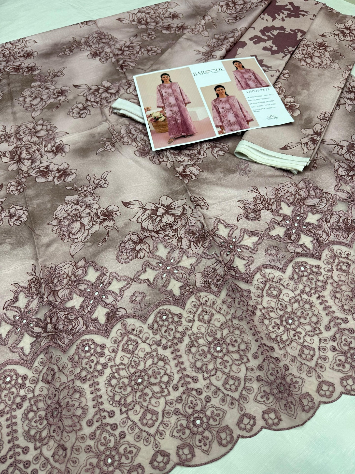 LINEN 72/72 3pc Full Embroidered - D#65