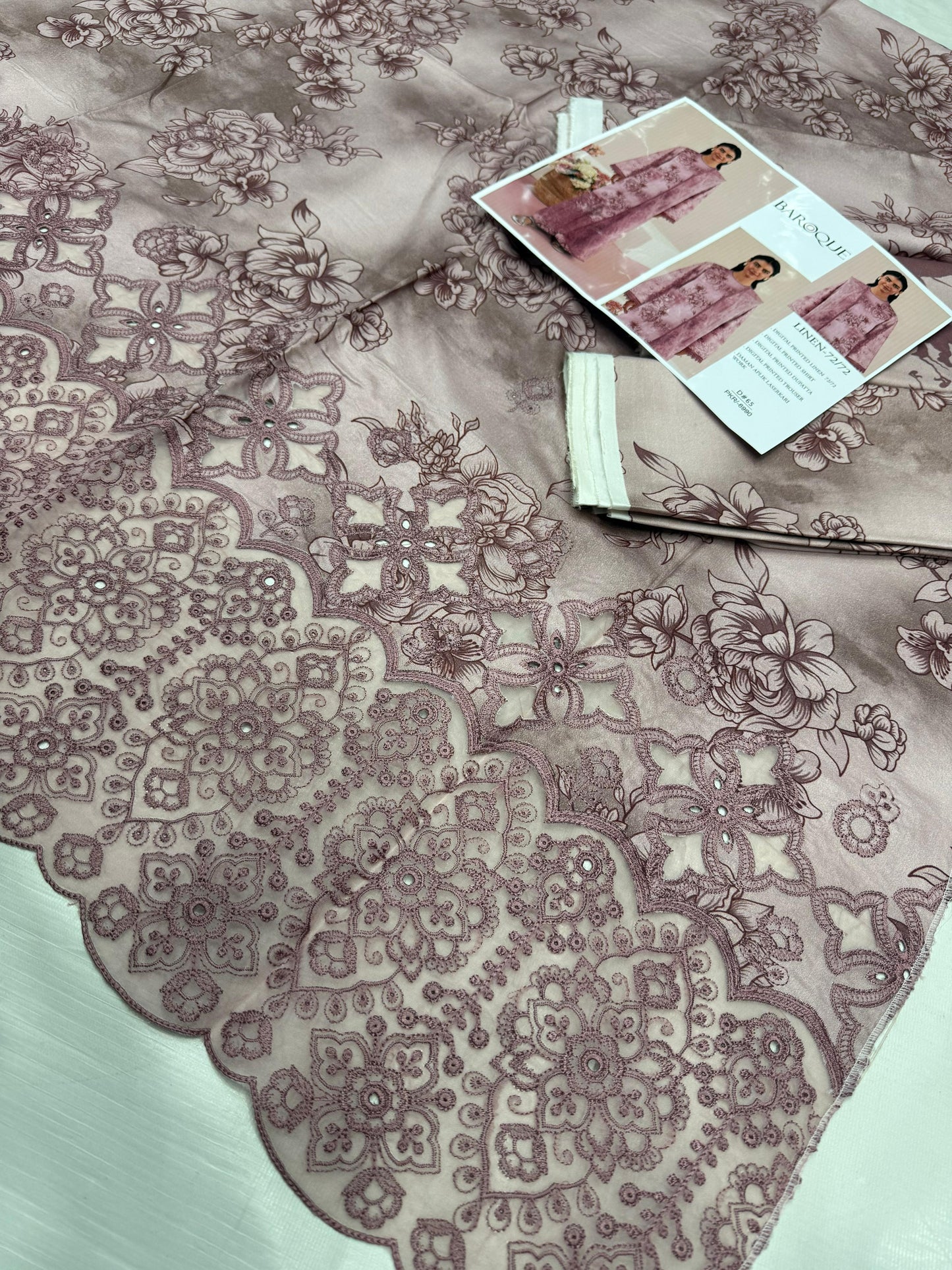 LINEN 72/72 3pc Full Embroidered - D#65