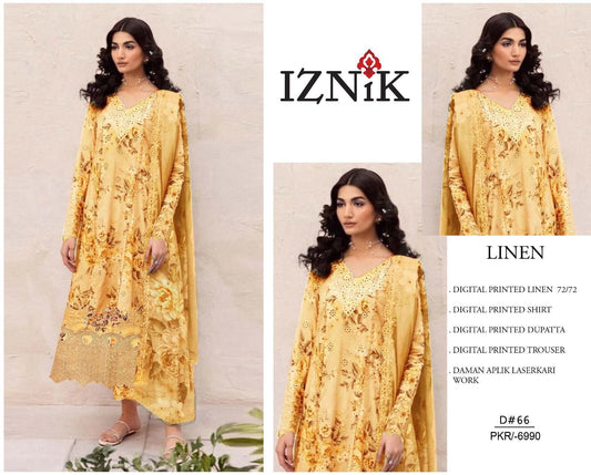 LINEN 72/72 3pc Full Embroidered - D#66