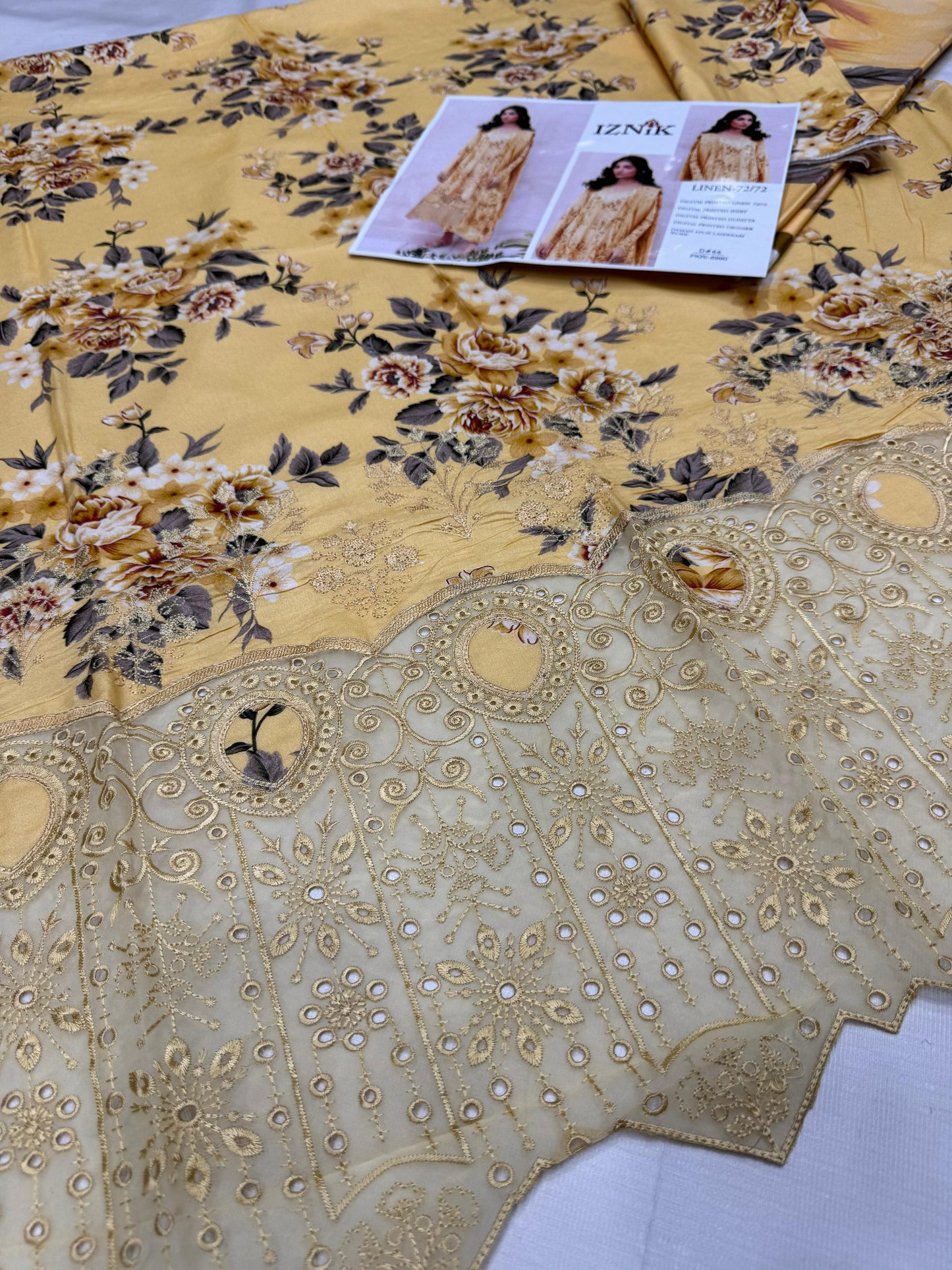 LINEN 72/72 3pc Full Embroidered - D#66